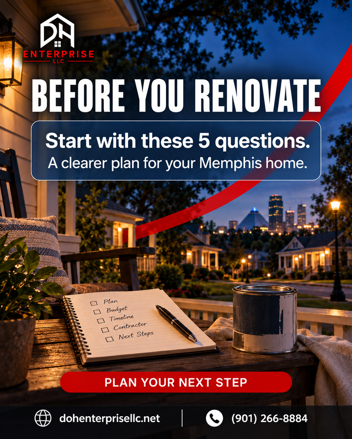 Memphis homeowner reviewing renovation costs before selling a house